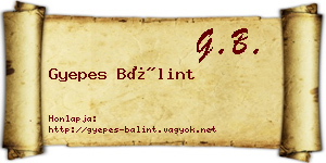Gyepes Bálint névjegykártya