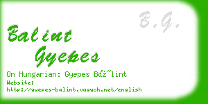 balint gyepes business card